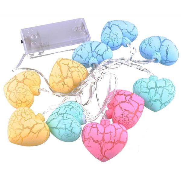 10'lu Renkli Kalp Şeklinde Dekoratif Dolama Led Aydınlatması  - Image 1