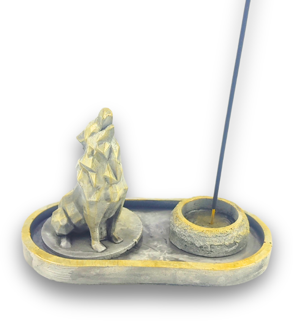 Uluyan Kübik Kurt Çubuk Tütsülük ve Tealight (Beyaz) - Image 1