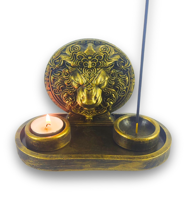 Aslan Çubuk Tütsülük ve Tealight (Altın) - Image 1
