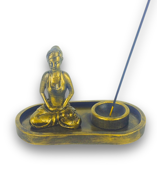 Yogacı Kız Çubuk Tütsülük ve Tealight (Altın) - Image 1