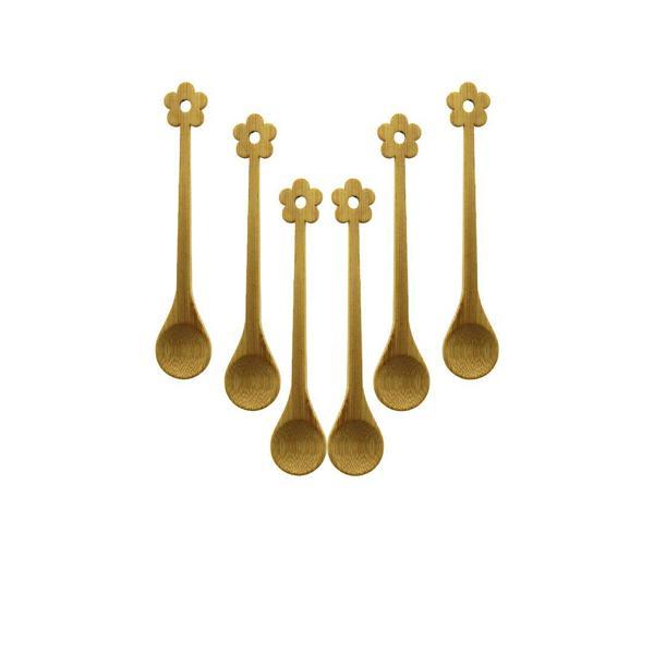 6 PCS   MİNİ   BAMBU AHŞAP KAŞIK   14.5CM  - Image 1