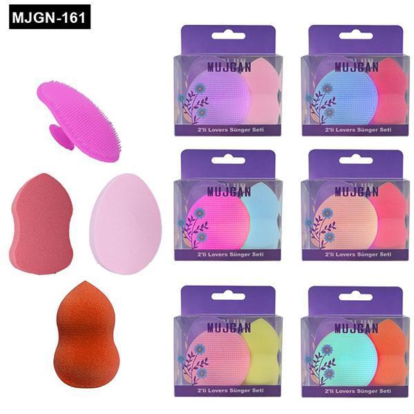 3+1 PARÇA RENKLİ MAKYAJ SÜNGER SİLİKON FIRÇA SETİ  - Image 1