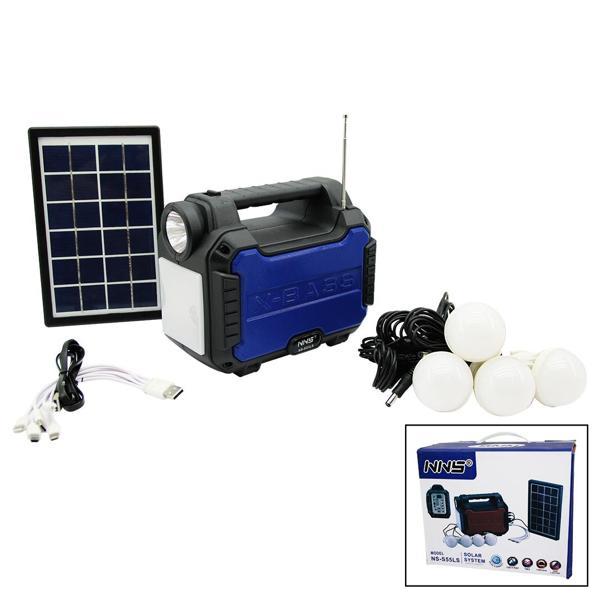 3IN1 - SOLAR 2İN1 SABİT EL FENERİ - RADYO - MP3 BLUETOOTH - USB/ TF PORT - 4 PARÇA  AMPUL KABLOLU - POWERBANK  - Image 1