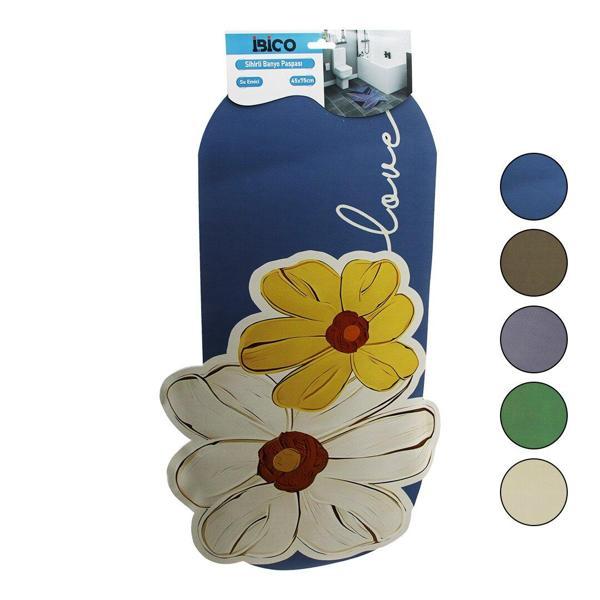 ÇİÇEK FİGÜRLÜ - RENKLİ   45X75CM   SU EMİCİ - SİHİRLİ  BANYO PASPASI  ELASTİK  - Image 1