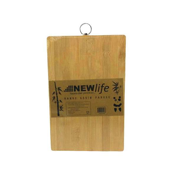 AHŞAP KOYU BAMBU KESİM PANOSU METAL KULPLU 18X28CM  - Image 1