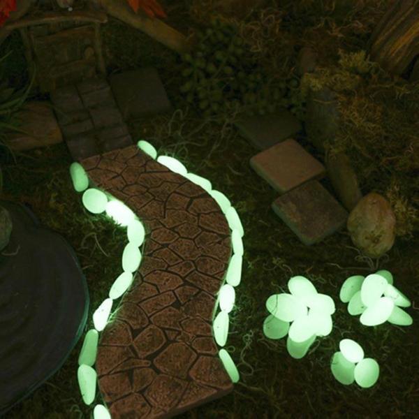 Gece Karanlıkta Işık Vererek Parlayan Dekoratif Çakıl Taşları  - Image 1