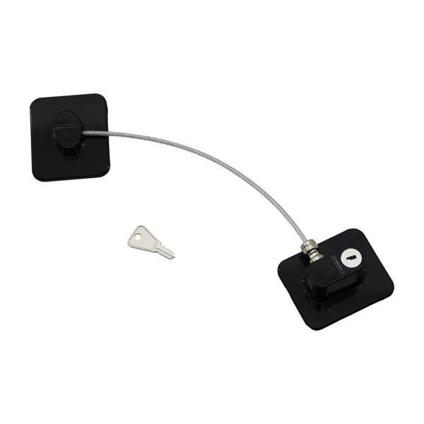 SİYAH PLAKA   HALATLI  EMNİYET KİLİT  5X6CM YAPIŞKANLI MONTAJ=2PCS PLAKA   HALAT=18.8CM  - Image 1