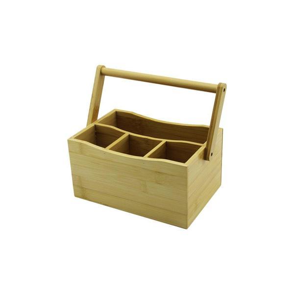 TAŞIMA KULPLU - 3+1 BÖLMELİ   TEZGAH ÜSTÜ  BAMBU - AHŞAP KAŞIKLIK  - Image 1