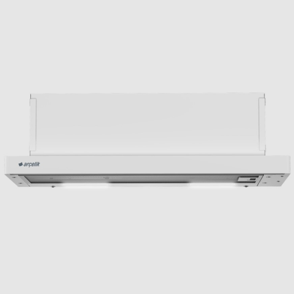 Arçelik P 171 TB 300m3/h 3W 2LED Lamba 3kademe Tek Motor 30x60x18cm Beyaz Ankastre Sürgülü Aspiratör - Image 1