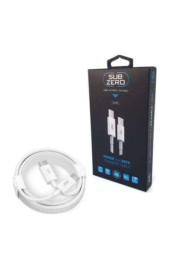 Subzero Tecno Camon 19 Uyumlu 25W Pd Type-C Hızlı Şarj Data Kablosu 1Mt  - Image 1