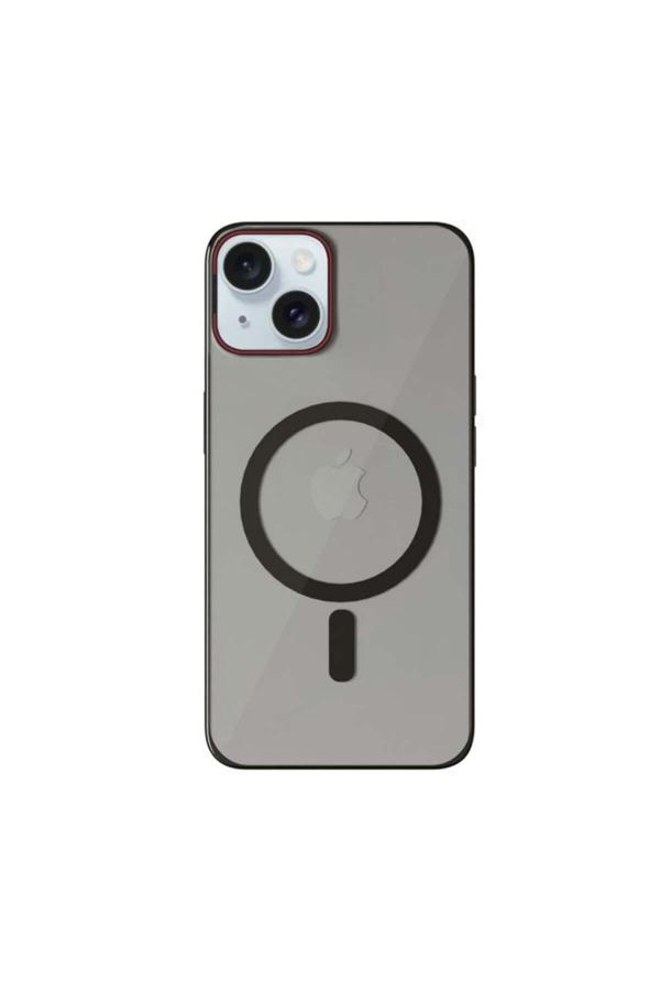 Mopal İphone 15 Uyumlu Metal Mıknatıslı Stant Magsafe Özellikli Ultra Ince Sert Paris Silikon Kılıf - Image 1