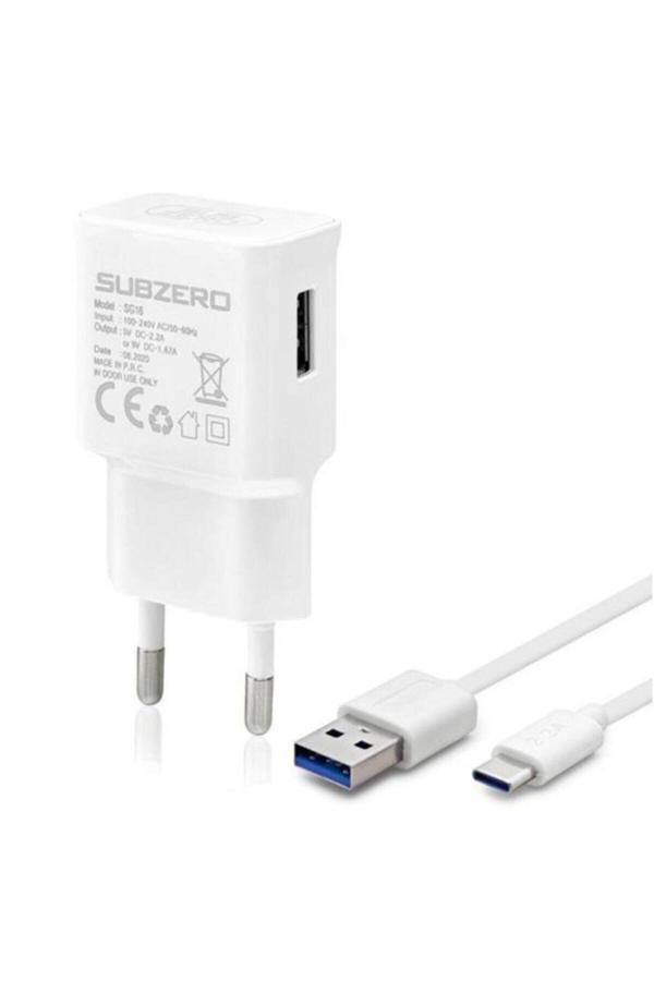 Subzero Type-C 2.4 Amper Hızlı Şarj Özellikli 1 Mt. Kablolu Ev Tipi Hızlı Şarj (Sg16) - Image 1