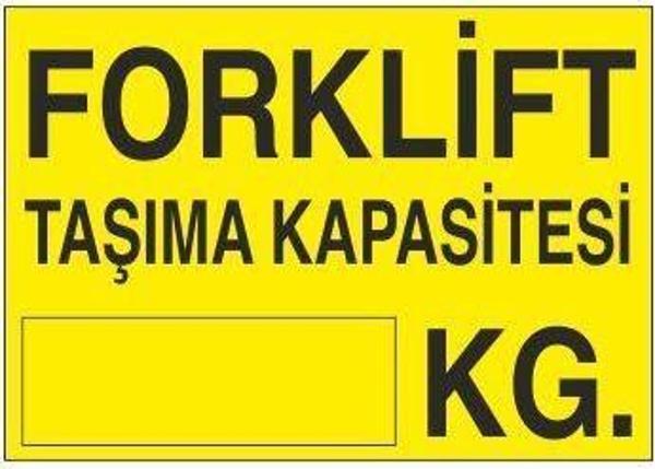 Forklift Taşıma Kapasitesi Uyarı Levhası - Image 1