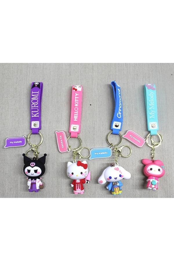 Silikon Kuromi Ve Hello Kitty Anahtarlık | Karakter Figürü Alk4249 | Lisinya - Image 1