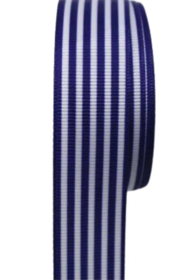 Tafta Çizgi Desen Kurdele 25 mm Lacivert 2 Metre - Image 1