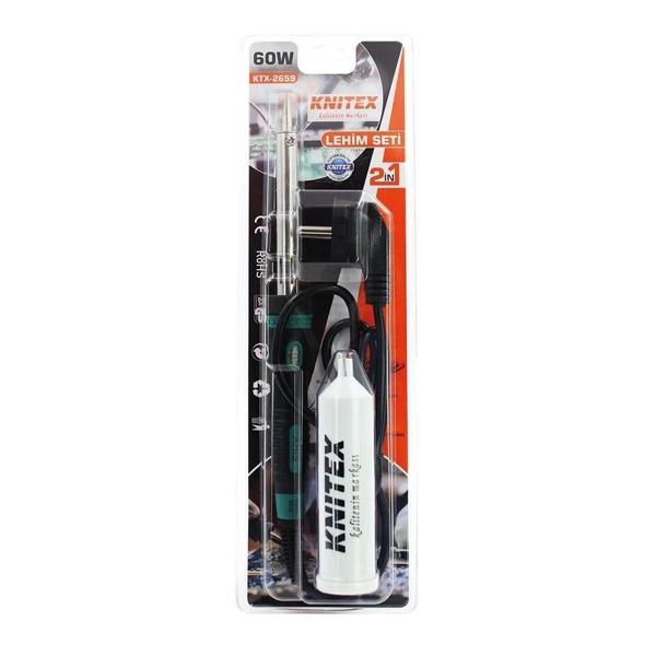Kinetex Kalem Havya Lehimleme Seti | 60w Lehim Pompası Ve Cımbızlı Lehim Aleti - Image 1