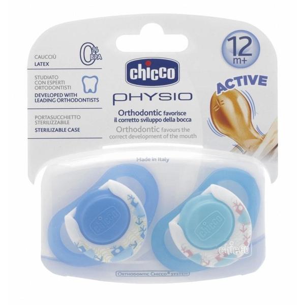 Chicco 2 li Physio Kauçuk Emzik 12 ay+ Erkek - Image 1