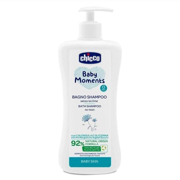 Chicco Baby Moments Göz Yakmayan Yenidoğan Saç ve Vücut Şampuanı 500 ml - Image 1