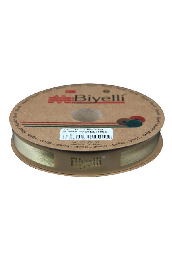 Biye Saten Katlı 044 Yağ Rengi 2 cm 25 Metre %100 Polyester - Image 1
