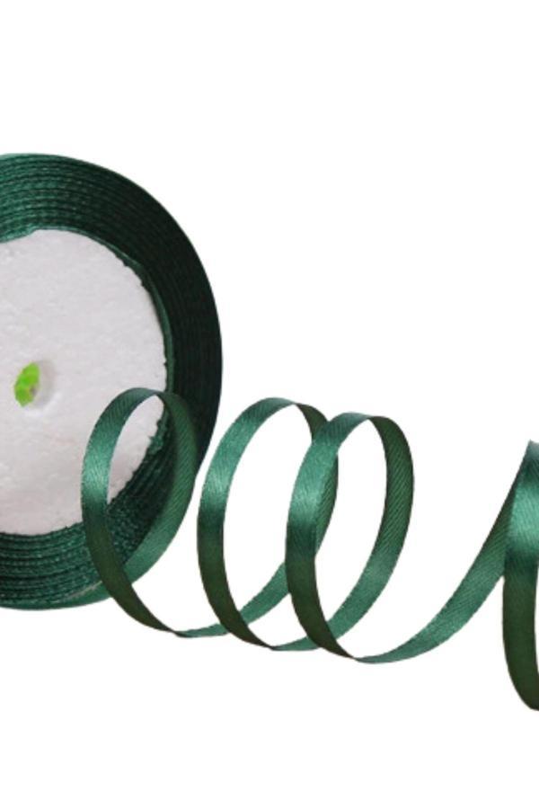 Saten Kurdele 2 cm 10 Metre Koyu Yeşil - Image 1