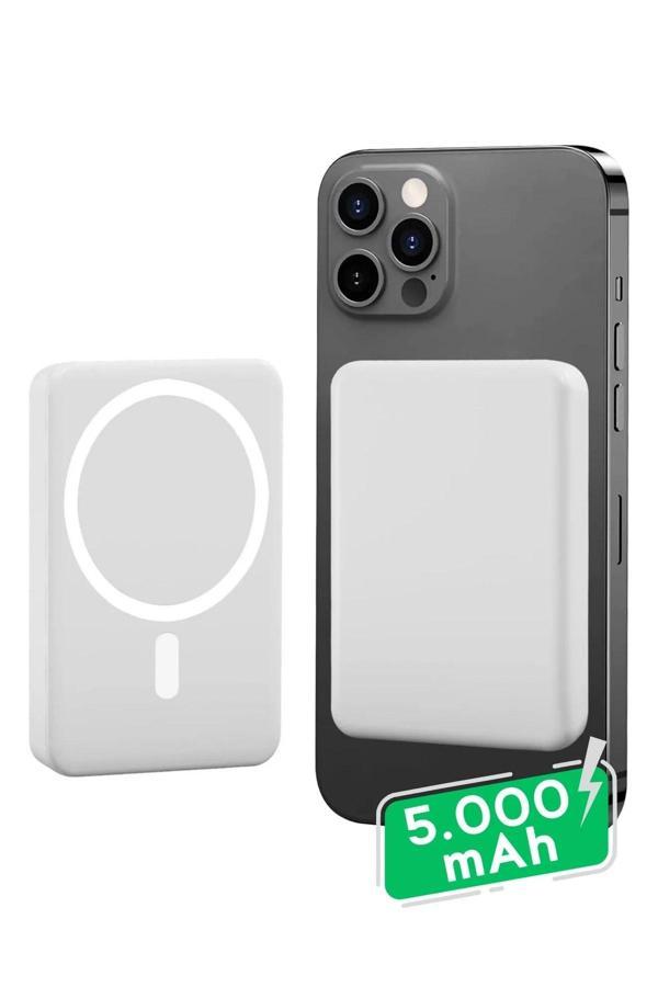 Iphone Uyumlu 5000 Mah Wireless Magsafe Batarya-kablosuz Şarj Powerbank - Image 1