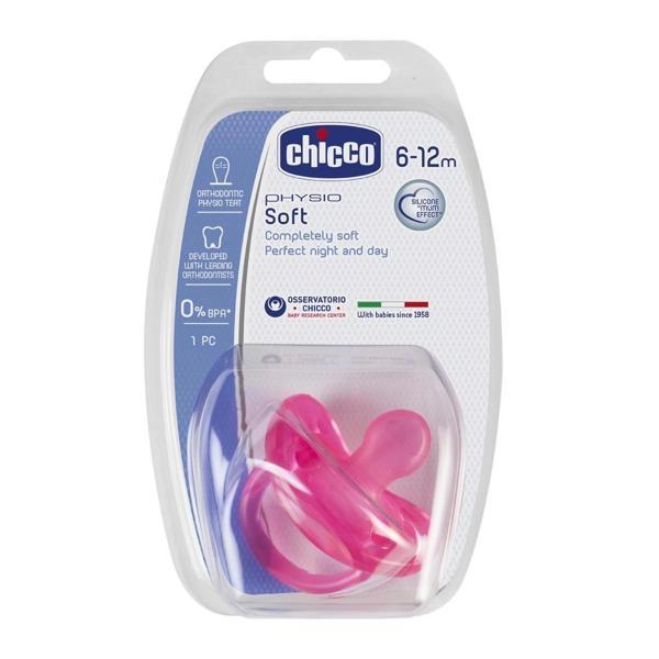 Chicco Physio Soft Silikon Emzik 12 Ay Pembe - Image 1