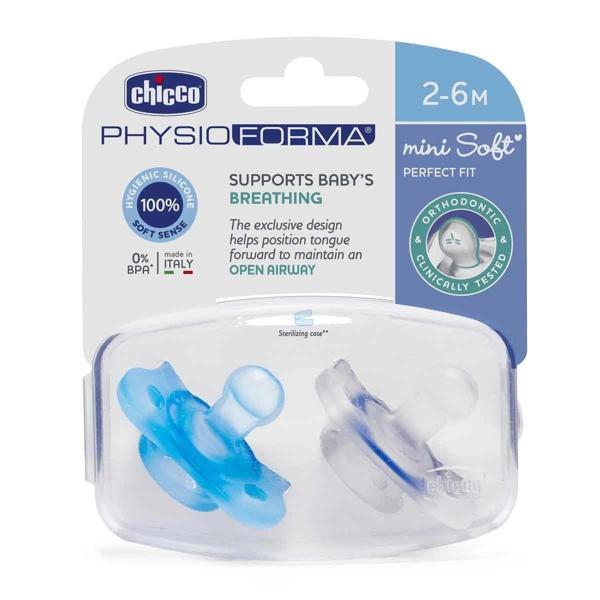 Chicco PhysioForma Mini Soft 2'li Emzik 2-6 Ay Erkek - Image 1