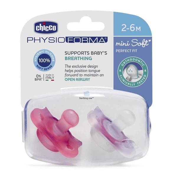 Chicco PhysioForma Mini Soft 2'li Emzik 2-6 Ay Kız - Image 1