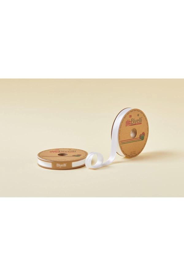 Biye Saten Katlı 041 Kırık Beyaz 2 cm 25 Metre %100 Polyester - Image 1