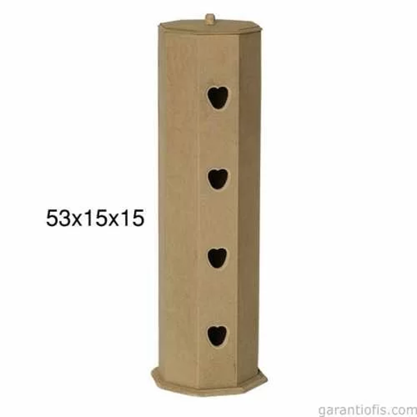 Hobi-Art F 806 Dekoratif Kalp Figürlü Ahşap Poşetlik - Image 1