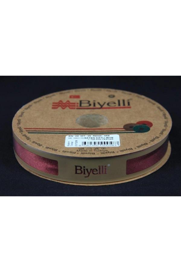 Biye Saten Katlı 059 Koyu Kiremit 2 cm 25 Metre %100 Polyester - Image 1