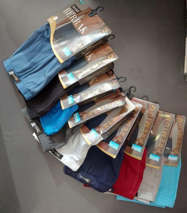 BERRAK 4488 ERKEK MODAL İNCE KEMER LASTİKLİ ÇOK RENKLİ BOXER 12 ADET - Image 1