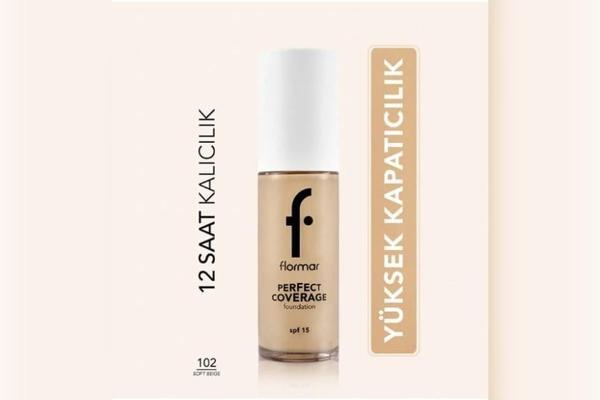 Flormar Perfect Coverage Foundation Fondöten 102 Soft Beige - Image 1