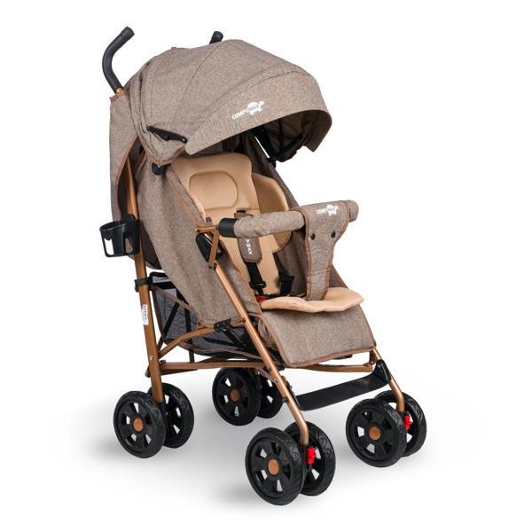 Comfymax Tam Yatar Baston Bebek Arabası – Wood Brown - Image 1