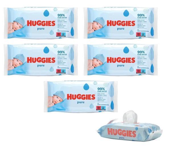 Huggies Pure Yenidoğan Hassas Islak Havlu 72 Yaprak 5'li Paket (432 Yaprak) - Image 1