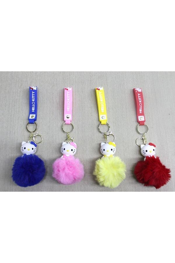 Ponponlu Hello Kitty Anahtarlık | Karakter Figürü - Image 1