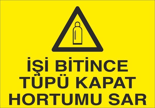 Technopa İşi Bitince Tüpü Kapat Uyarı Levhası - Image 1