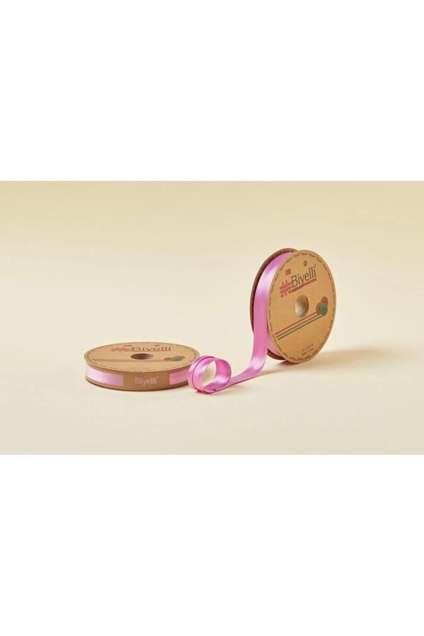 Biye Saten Katlı 053 Koyu Pembe 2 cm 25 Metre %100 Polyester - Image 1