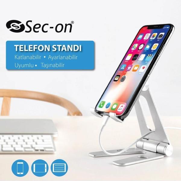 SC-801 Taşınabilir Katlanabilir Alüminyum Telefon Tablet Standı - Image 1