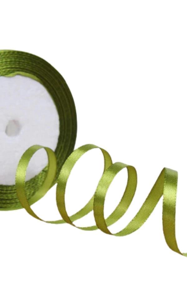 Saten Kurdele 1 cm 10 Metre Yağ Yeşili - Image 1