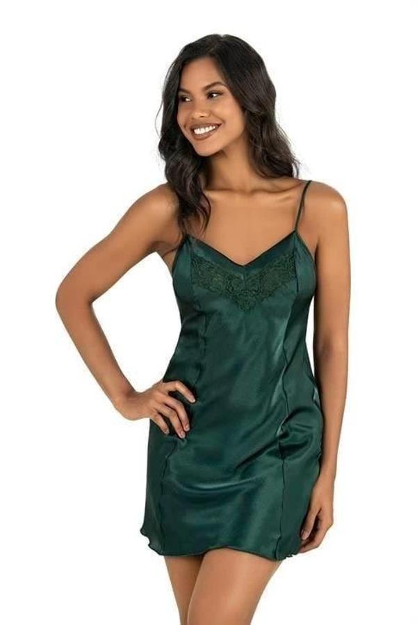 Aria's Closet Yeşil Kısa Saten Gecelik 8231 - Image 1