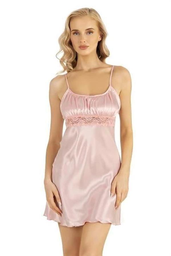 Aria's Closet Somon Kısa Saten Gecelik 8208 - Image 1