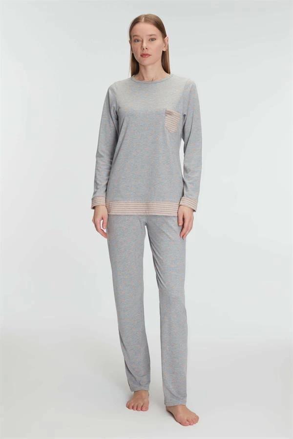 Aria's Closet Pamuklu Uzun Kollu Pijama Takımı - Image 1