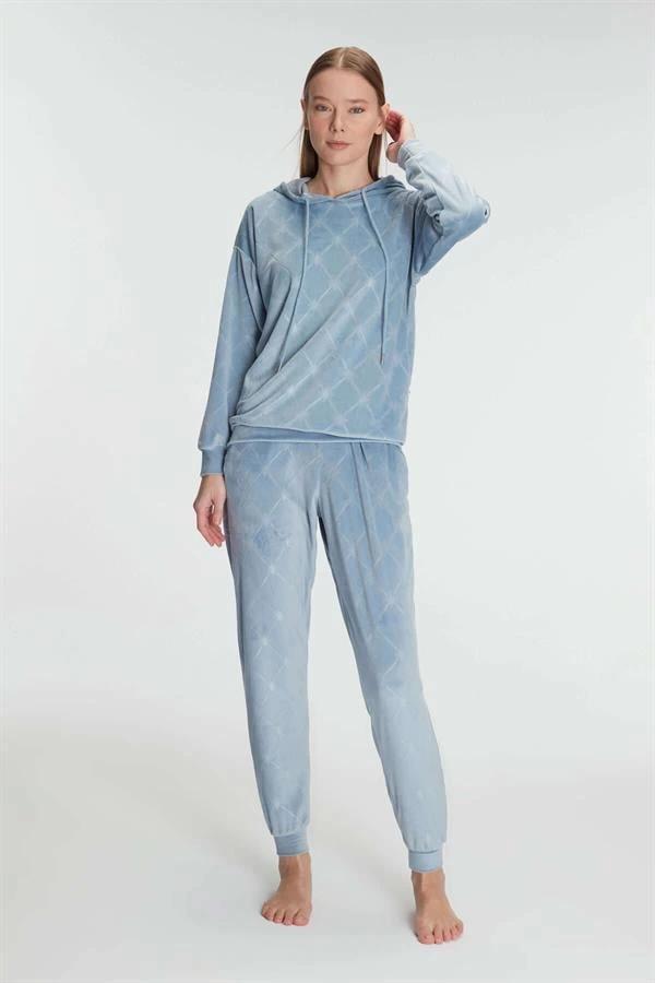 Aria's Closet Kapüşonlu Uzun Kol Sweatshirt Pijama Takımı - Image 1