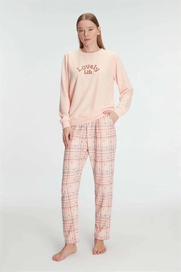 Aria's Closet Pamuklu Kışlık Uzun Kol Kadın Pijama Takım - Image 1
