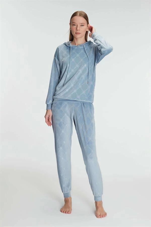 Aria's Closet Kapüşonlu Uzun Kol Sweatshirt Pijama Takımı - Image 1