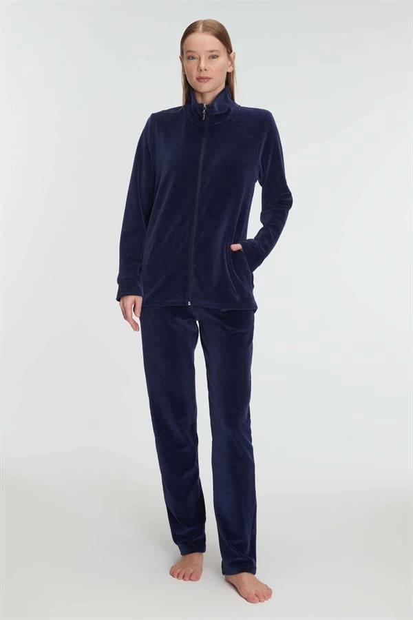 Aria's Closet Pamuklu Fermuarlı Sweatshirt Pantolon Pijama Takımı - Image 1