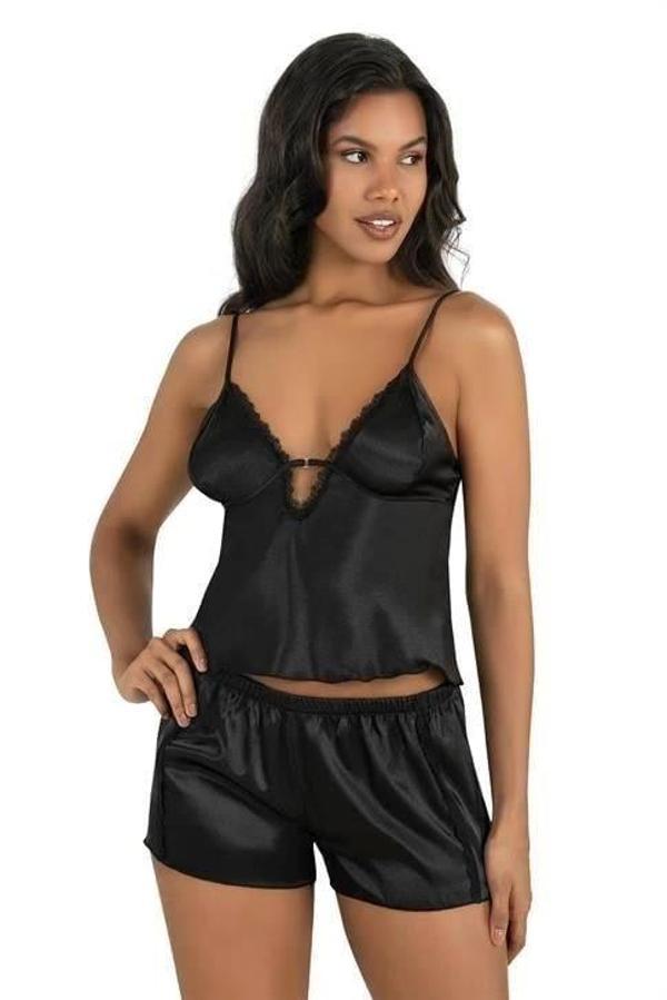 Aria's Closet Siyah Saten Şort Takımı 9207 - Image 1