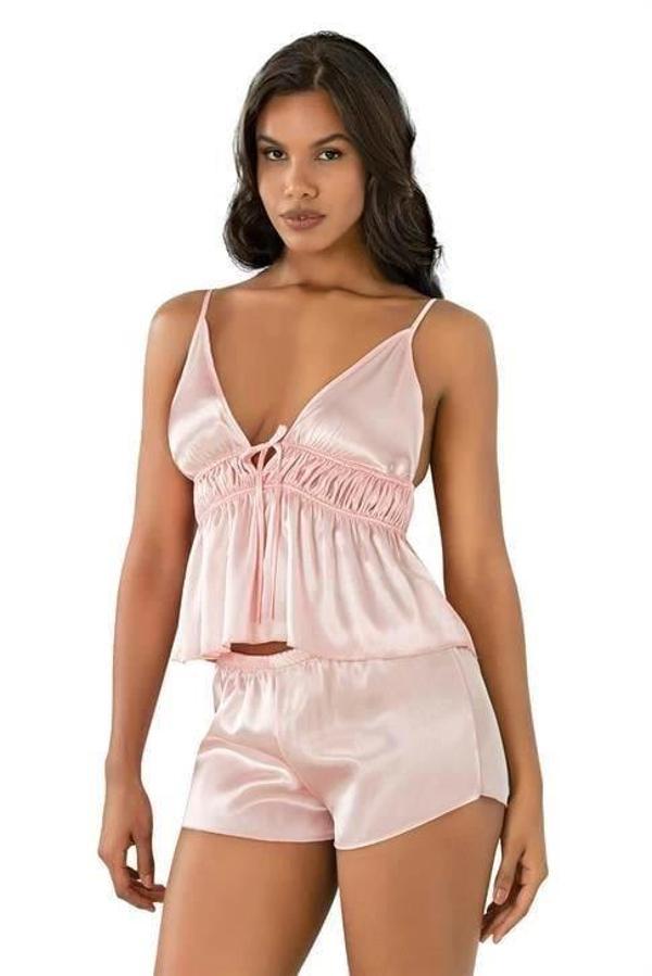 Aria's Closet Somon Saten Şort Takımı 9208 - Image 1
