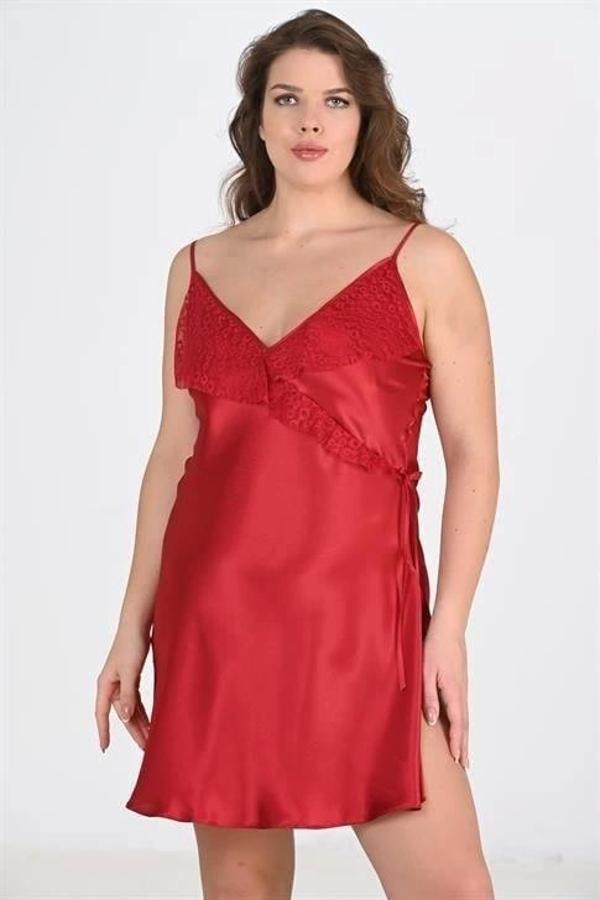 Aria's Closet Büyük Beden Bordo Gecelik 2107 - Image 1